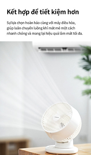 Quạt tuần hoàn không khí LocknLock Bianco ENF156IVY, Hàng chính hãng, mini để bàn, luồng gió đa chiều - JoyMall
