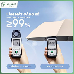 Ô Dù Gấp Gọn 10 Nan Kép - Chắc Chắn, Chống Lật, Tay Cầm Thông Minh, Chống Tia UV 99% - HÀNG CHÍNH HÃNG MINIIN