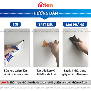 Keo Vá Tường Chống Thấm LKB 250gr - Trám Trét Vết Nứt Khe Hở Tường - Chống Mốc Ẩm Làm Sạch Tường - Mifan Hàng Chính Hãng