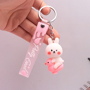 Móc khóa hoạt hình Pretty Good dễ thương, móc khóa thú đạp vịt treo balo túi ví xe máy ô tô xinh đẹp cute Lalunavn A91