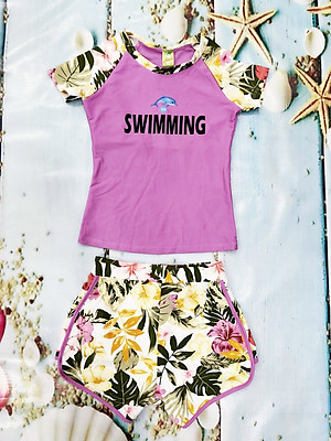 Bộ Đồ Bơi Nữ Quần Đùi Áo Cộc Tay