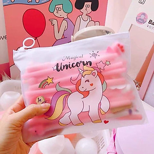 Set 20 Bút Bi Cây Viết Dễ Thương - Có Nhiều Hoạ Tiết Khác Nhau - Tặng kèm Túi Zip Đựng - Hàng Loại 1- Chính Hãng MINIIN