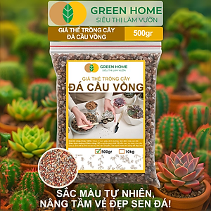 Đá Cầu Vồng Trồng Sen Đá GreenHome, Bao 500GR, Kích Rễ, Đậm Màu, Thoát Nước Tốt, Trộn Đất, Rải Bề Mặt Đều Tốt