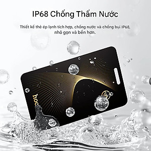 Thiết bị định vị Hoco E92 tích hợp pin, có thể sạc lại bằng sạc không dây, chống nước IP68, dạng thẻ siêu mỏng, định vị toàn cầu chống thất lạc - Hàng chính hãng