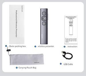 Bút thuyết trình Slide Powerpoint  NORWII N95 Laser tia xanh cao cấp sạc Type C - Hàng nhập khẩu