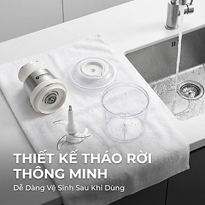 Máy Xay Mini Mishio MK389 - Dung Tích 0.8L, Xay Đồ Ăn Dặm, Gia Vị, Đồ Khô, Công Suất 250W Mạnh Mẽ - Hàng chính hãng