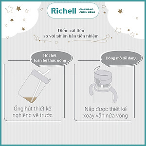 Bình ống hút AXSTARS Richell Nhật Bản 200ml chống sặc cho bé từ 6 tháng | Baby