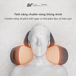 Gối Kê Đầu Massage Túi Khí Kéo Dãn, Tích Hợp Chườm Nóng Công Thái Học, Giảm Đau Mỏi Cổ Vai Gáy - Sairui