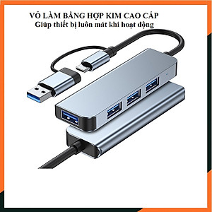 Hub Type C, Cổng Chuyển Đổi Type C, Hub USB, Cổng Chia USB, TypeC Ra 4 Cổng USB, Cổng Chuyển Đổi Dành Cho Mac book, Laptop, PC -  Hàng Chính Hãng