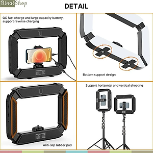 Ulanzi U200 - Đèn Led Ring Light Sạc Tích Hợp Dành Cho Điện Thoại, Máy Ảnh, GoPro, Công Suất 20W - Hàng chính hãng