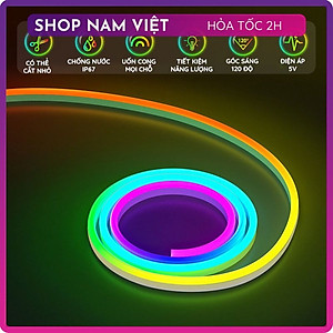 Dây Led Neon RGB Đuổi 5V Điều Khiển Remote và App Điện Thoại