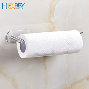 Móc treo cuộn giấy dài khăn tắm inox 304 mẫu dán Hobby home decor G10