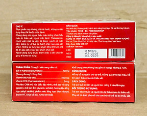 Sắt Folic B12 Kingphar , hộp 30 viên, hỗ trợ các trường hợp thiếu máu, thiếu sắt