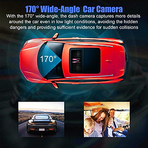 Camera Hành Trình Wifi 2 Mắt Màn Hình IPS 2.0 FHD 1080P 12MP 30fps IR/Mic Quay Chụp Rõ Nét Kết Nối Android/iOS