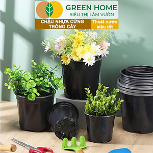 Bộ 3 Chậu nhựa trồng cây, nhiều kích thước, thoát nước tốt, đa dạng kích thước trồng cây, hoa, kiểng lá |Greenhome