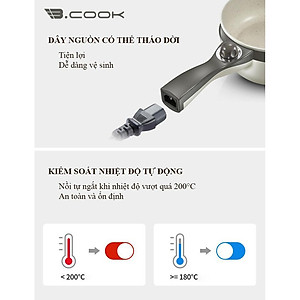 Nồi điện đa năng Bcook BC03 Có khay hấp - Hàng chính hãng
