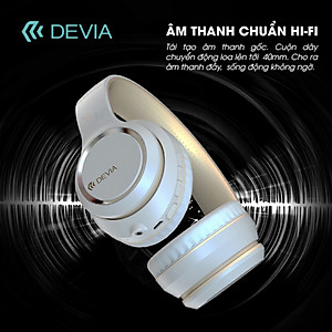 Headphone Tai Nghe Bluetooth Không dây chụp tai DEVIA Kington series có mic nghe nhạc liên tục 18H Hàng chính hãng
