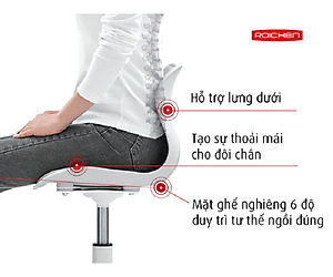 [Roichen - WOW] Ghế Roichen - WOW, ghế chỉnh Dáng ngồi đúng có chân xoay_Made in Korea