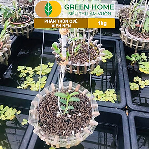 Phân Trùn Quế Viên Nén Greenhome, Lavamix, Bao 1kg, Dinh Dưỡng Hữu Cơ, Không Mùi, Tốt Cho Lan, Bonsai, Rau, Cây Ăn Trái