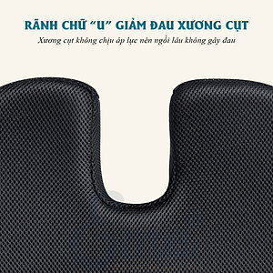 Đệm ngồi ghế văn phòng chống đau xương cụt, ê mông, thâm mông, xệ mông cho dân văn phòng, lái xe, học sinh - Thương hiệu EMA - Loại cao cấp có gel tản nhiệt