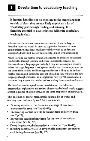 Penny Ur's 77 Tips For Teaching Vocabulary