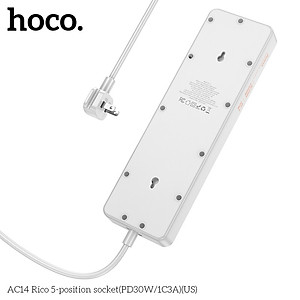 Ổ cắm điện cao cấp đa năng công suất cao 2500W, với 3 cổng USB và 1 cổng Type-c, 5 ổ cắm tiện lợi hỗ trợ sạc nhanh chống cháy, nổ AC14 - Hàng nhập khẩu (màu ngẫu nhiên)