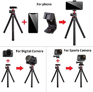 ULANZI MT-11 - HÀNG CHÍNH HÃNG - Chân Tripod bạch tuộc dành cho Máy ảnh và Điện thoại (Tích hợp ngàm kẹp cho điện thoại)