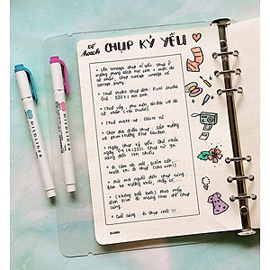 Sổ Klong Caro/Dot Grid Kẹp còng A5 - 100 tờ Giấy siêu dày; Klong MS: 994