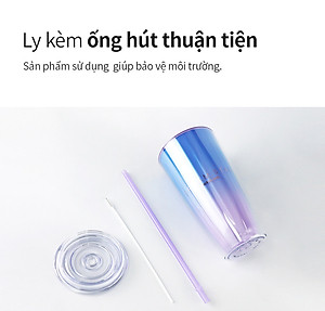 Ly nhựa 2 lớp Lock&Lock HAP507 750ml - Hàng chính hãng, có ống hút, có nắp đậy - Tặng kèm cọ rửa