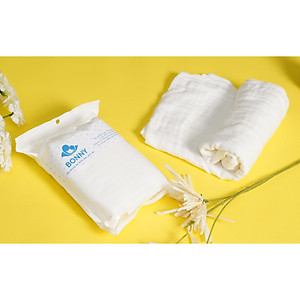 Khăn Tắm Bonny 100% Sợi Tre Lụa 4 Lớp Siêu Mềm Mịn, Thấm Hút, An Toàn Cho Bé (Kích thước: 90x90Cm)