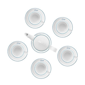 Bộ trà 1,2L bằng sứ (1 ấm, 6 chén, 7 đĩa) EL0216