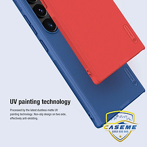 Ốp lưng cho Samsung S24 Ultra, Samsung S24 Plus, Samsung S24 hiệu NILLKIN Super Frosted Shield lưng sần viền mềm, bảo vệ camera, chống sốc, chống trơn, chống vân tay cao cấp - Hàng chính hãng.