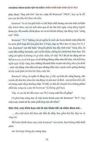 CHƯƠNG TRÌNH LUYỆN TẬP THI ĐẤU 3 MÔN PHỐI HỢP CHO CỰ LY 70.3 