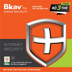 Phần mềm diệt virus BKAV Pro Internet Security AI 3PC/1 năm - Hàng Chính Hãng