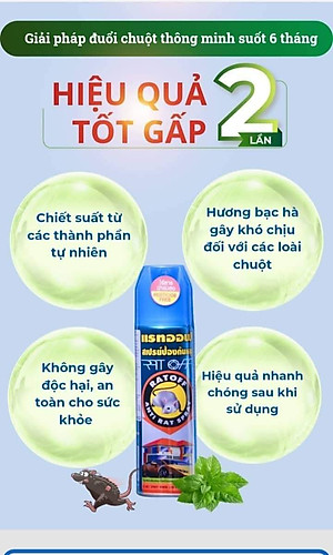 Bình xịt đuổi chuột hương thơm Thái lan n toàn khi sử dụng-Chai to