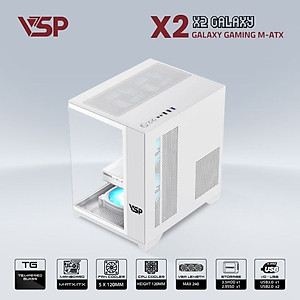  Vỏ Máy Tính Case VSP X2 Galaxy (Black/White) - Hàng Chính Hãng 