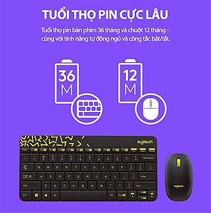 Combo chuột phím không dây Logitech MK240 - Hàng chính hãng