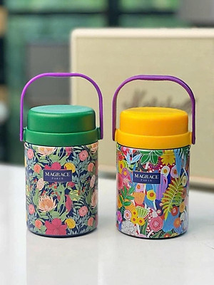 Cặp lồng Magrace Paris họa tiết hoa 520ml Hàng chính hãng