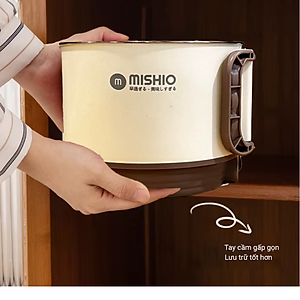 Nồi Lẩu Điện Mini 1.5L Mishio MK392 600W lòng nồi inox 304 không gỉ sét - hàng chính hãng