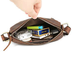 Túi đeo chéo nam DA BÒ THẬT – BEE GEE DCN9343