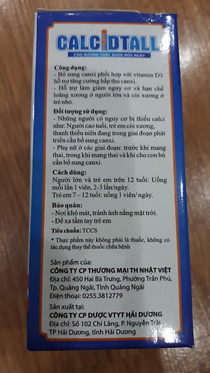 Thực phẩm chức năng - Calcidtall - Cho xương chắc khỏe