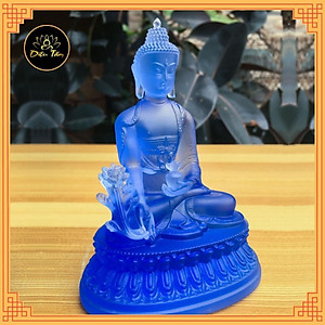 Tượng phật dược sư lưu ly xanh dương đồ thờ cúng, tượng phật để ô tô Diệu Tâm mẫu 2