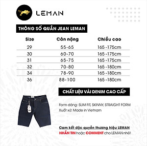 Quần Short Jean nam Leman xanh trơn JL04 - Slim Form