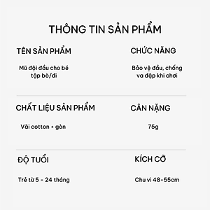 Nón Bảo Vệ Đầu Cho Bé Từ 0 đến 24 Tháng Tập Đi Tập Bò Chống Va Đập Thoáng Khí Êm Ái Dễ Điều Chỉnh - 3 Màu