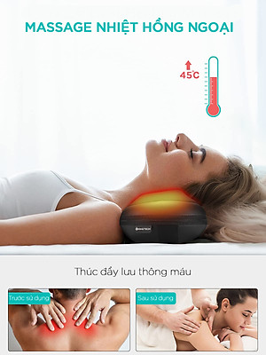 Gối Massage Đa Năng KingTech KP-315 - Máy Mát xa Toàn Thân Nhiệt Hồng Ngoại - Chuyên Sâu Cho Cổ, Vai Gáy, Lưng Dưới, Đùi, Chân - Sử Dụng Tại Nhà, Văn Phòng, Trên Ô Tô - Quà Tặng Cho Bạn Bè, Người Thân