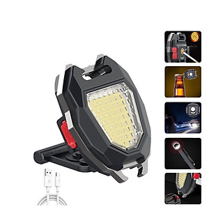 Đèn pin móc khóa đa năng mini 5in1, đèn led siêu sáng, pin sạc, có nam châm, còi cảnh báo - Hàng chính hãng