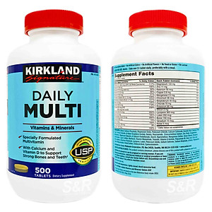 Vitamin tổng hợp cho người dưới 50 tuổi Kirkland Signature Multivitamin Bổ sung khoáng chất cho cả nam và nữ, tăng cường hệ miễn dịch,  giảm căng thẳng mệt mỏi - OZ Slim Store