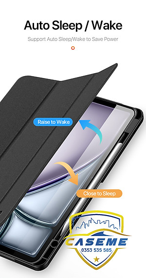 [iPad Air 6 M2] Bao Da Chính Hãng Dux Ducis Domo Kèm Khay Đựng Bút Dành Cho iPad Air 6 M2 -11 inch 2024. iPad Air 6 M2 - 13 inch 2024 - Hàng Nhập Khẩu 