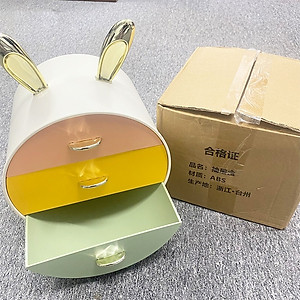 Kệ Đựng Mỹ Phẩm Kệ Đựng Đồ Trang Điểm Đựng Đồ Cá Nhân 3 Ngăn Hình Tai Thỏ Đa Năng Tiện Lợi Để Bàn