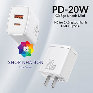 Cốc sạc nhanh Baseus Dual Quick Charger 20W - Hàng chính hãng